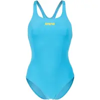Arena Badeanzug "WOMEN'S TEAM SWIMSUIT SWIM PRO SOLID", Damen, Gr. 42, N-Gr, blau (turquoise, gelb star), Obermaterial: 100% Polyester, Badeanzüge Badeanzug