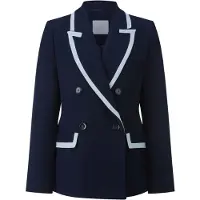 Rich & royal Longblazer , Damen, Gr. 34, blau (midnight blau), Web, Obermaterial: 77% Polyester, 18% Viskose, 5% Elasthan, tailliert, Blazer Longblazer