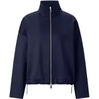 Rich & royal Sweatjacke , Damen, Gr. XL, blau (midnight blau), Sweatware, Obermaterial: 45% Viskose, 44% Polyester, 11% Elasthan, normal, Sweatjacken Sweatjacke, Tunnelzug-Saum, Stehkragen, regular fit