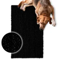 Wecon Home Teppich "Cooper", schwarz, B:80cm H:22mm L:150cm, Polyester, Teppiche, Teppich, Haustierteppich, rutschfest, waschbar, weicher Chenille Teppich