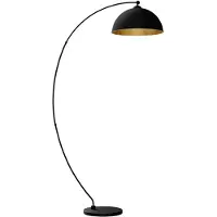 LINDBY Bogenlampe Jonera, schwarz, Metall, E27, Höhe 185cm