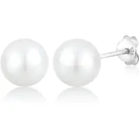 Elli Ohrringe Perlen Muschelkernperlen Elegant Basic Silber Elli Weiß