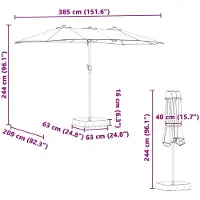 vidaXL Garten-Sonnenschirm 385 x 209 x 244 cm Polyester Azurblau