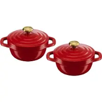 Tefal Topf-Set "Air", rot, B:16,3cm H:8,8cm L:26,3cm Ø:11cm, Töpfe, Topf-Set, 2-tlg., 11 cm, Keramikversiegelung, Kondensationsdeckel, backofenfest