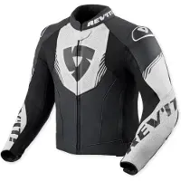 REV'IT! Revit Argon 3 perforierte Motorrad Lederjacke, schwarz/weiß, 54