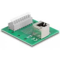 DeLOCK RJ45 Buchse zu Terminalblock mit Drucktaster für Hutschiene gewinkelt, 53 mm, 60 mm, 18 mm, China