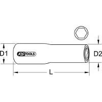 Ks Tools 1/2" Stecknuss mit Schutzisolierung, XL - 117.1374