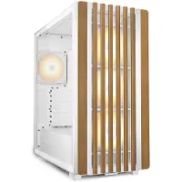 Sharkoon REBEL C70G RGB, Full Tower, PC, Weiß, Holz, ATX, micro ATX, Mini-ITX, Metall, Gehärtetes Glas, Multi