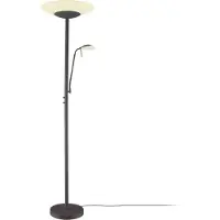 LINDBY LED Deckenfluter Ragna , dimmbar, braun / rost, für Wohn- / Esszimmer, Metall, Modern, LED Stehlampe