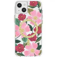 RIFLE PAPER Clear MagSafe - iPhone 14 Plus Hülle in Gold verziert (Rose Garden)