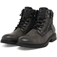 Mustang Herrenschuhe Schnürstiefel Grau Freizeit