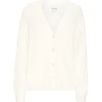 Ichi Strickjacke "Damen Langarm IHBRULA", Damen, Gr. XS, weiß (cloud dancer), Obermaterial: 70% Nylon NY. 30% Polyacryl PAN., Strickjacken Strickjacke