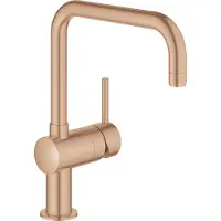 GROHE Minta, Ziehen, Gebürsteter Stahl, Roségold, Hebelgriffe, Einzelbild, 1/2", Type U