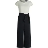 Betty Barclay Jumpsuit "Jumpsuit mit Eingrifftaschen", Damen, Gr. 46, EURO, blau (patch dunkelblau, cream), Obermaterial: 86% Polyester PES. 14% Elasthan EL., Overalls Jumpsuit