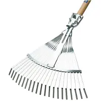 Agef Metallische Gartenharke, verstellbar, mit Spannzange - 21 Zinken