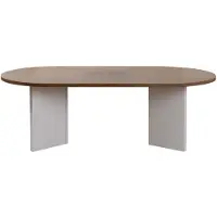 Hannah Home Couchtisch aus Holz "Sable" – 60 x 119 x 40 cm – Weiß Nussbaum