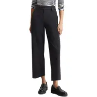 Marc O'Polo Stoffhose , Damen, Gr. 42, N-Gr, blau (thunder blau), Jersey, Obermaterial: 52% Baumwolle, 40% Polyamid, 8% Elasthan, unifarben, loose fit knöchelfrei, Hosen Stoffhose, in verkürzter Länge
