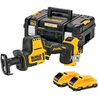 DeWalt Kompakte XR 18V bürstenlose Säbelsäge - - mit 2 Akkus 5,0 Ah - Ladegerät - TSTAK - DCS369P2-QW