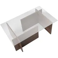 Skye Decor , Vetrino - Walnut, Couchtische, Nussbaum, Glas, 105 x 40 x 65 cm