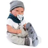 MuÑecas Antonio Juan Neugeborene Pipo Skateworm Puppe 42 Cm Silber Silber One Size
