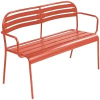 Sweeek - Outdoor-Sitzbank aus Stahl für 2 Personen - Terrakotta