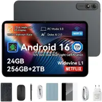 Oscal Pad 200 Tablet, 13,4 Zoll, 120 Hz, 6 GB RAM, 256 GB Speicher, 4G LTE, Dual-SIM, Android 16, Grau