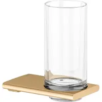 Keuco EDITION 400 Glashalter, Echtkristallglas, 11550259000, Farbe: Messing gebürstet