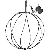 Star Trading LED-Erdspießleuchte Sphere, Ø 50 cm, schwarz Metall Batterie