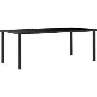 Syfax Esstisch Schwarz 200 x 100 x 75 cm Hartglas