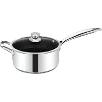 Cheffinger , Kochtopf 24cm Antihaft Wabenbeschichtung mit Glasdeckel, Silber