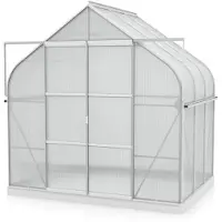 Pergart Vitavia Gewächshaus "Dione 5000" inkl. Stahlfundamentrahmen aluminium eloxiert 5 m² 4 mm HKP