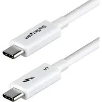 StarTech.com .com 50cm Thunderbolt 5 Kabel, 80Gbps-120Gbps, 240W PD, 8K 60Hz, Thunderbolt es Kabel, kompatibel mit TB5 / TB4 / USB4 / USB-C - Weiß, Männlich, Männlich, 0,5 m, 120 Gbit/s, Weiß, Nickel