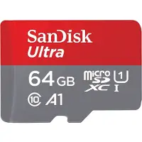 SanDisk Ultra, 64 GB, MicroSDXC, Klasse 10, UHS-I, 140 MB/s, Class 1 (U1)
