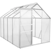 HABITAT ET JARDIN Gartengewächshaus aus Polycarbonat, 250 x 190 x 195 cm, "Basilic" – 4,75 m² – Grau