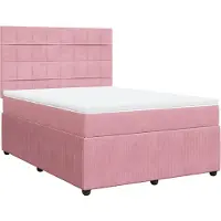 Syfax Boxspringbett mit Matratze Rosa 140x200 cm Samt