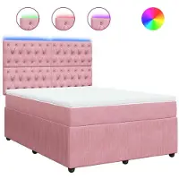 Syfax Boxspringbett mit Matratze Rosa 140x190 cm Samt