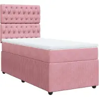 Syfax Boxspringbett mit Matratze Rosa 100x200 cm Samt