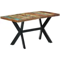 Syfax Esstisch 140x70x75 cm Altholz Massiv