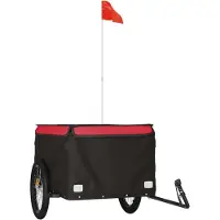 Syfax Fahrradanhänger Schwarz und Rot 45 kg Eisen