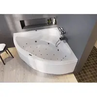 Riho Neo Eck-Badewanne, Version links, mit Bliss-System, Einbau, 2-Sitzer, weiß, B076007005, Ausführung: 140x140x47,5, Nutzinhalt: 235 Liter