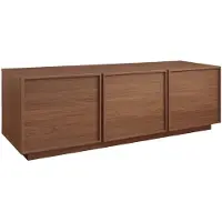 Sweeek - TV-Möbel Holzdekor 3 Türen 140 cm - Nussbaumfarben
