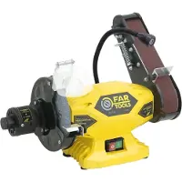 Far Tools Kombinierte Schleifmaschine 400W mit 150mm Schleifscheibe, Schleifband und Werkzeughalter