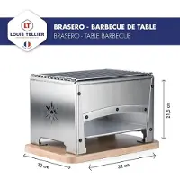 Gastronoble Louis Tellier BRASI-F, Grill, Brennholz, Draußen, Kamin, Rost, Edelstahl