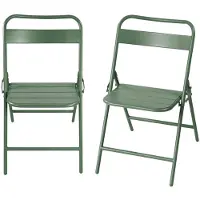 Sweeek - 2er-Set klappbare Gartenstühle aus Stahl - Grün