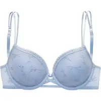 Vivance Push-up-BH "Thea", Damen, Gr. 70, Cup B, hellblau, Netz, Obermaterial: 56% Polyester, 38% Polyamid, 6% Elasthan, BHs Push-up-BH, mit Blumen aus feiner Stickereispitze, sexy Dessous