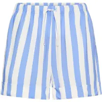 s.Oliver Pyjamashorts , Damen, Gr. 48, N-Gr, blau (blau gestreift), Web, Obermaterial: 100% Viskose, gestreift, loose fit kurz, Hosen Pyjamashorts, mit breitem Aufschlag am Saum
