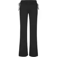 LASCANA Jazzpants , Damen, Gr. 40/42, N-Gr, blau (schwarz), Single Jersey, Obermaterial: 93% Polyester, 7% Elasthan, unifarben, Basic, lang, Hosen Jazzpants, mit Umschlagbund zum Raffen