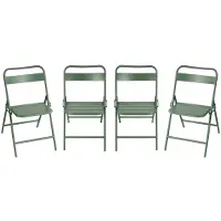 Sweeek - 4er-Set klappbare Gartenstühle aus Stahl - Grün