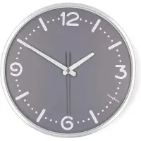 Nedco CLWA3226SS Wanduhr Ø 300 mm Aluminium leise Bewegung Metall Quarzwerk