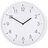 Nedis CLWA1226WT Wanduhr Ø 300 mm Kunststoff leise Bewegung Quarzwerk Weiß
